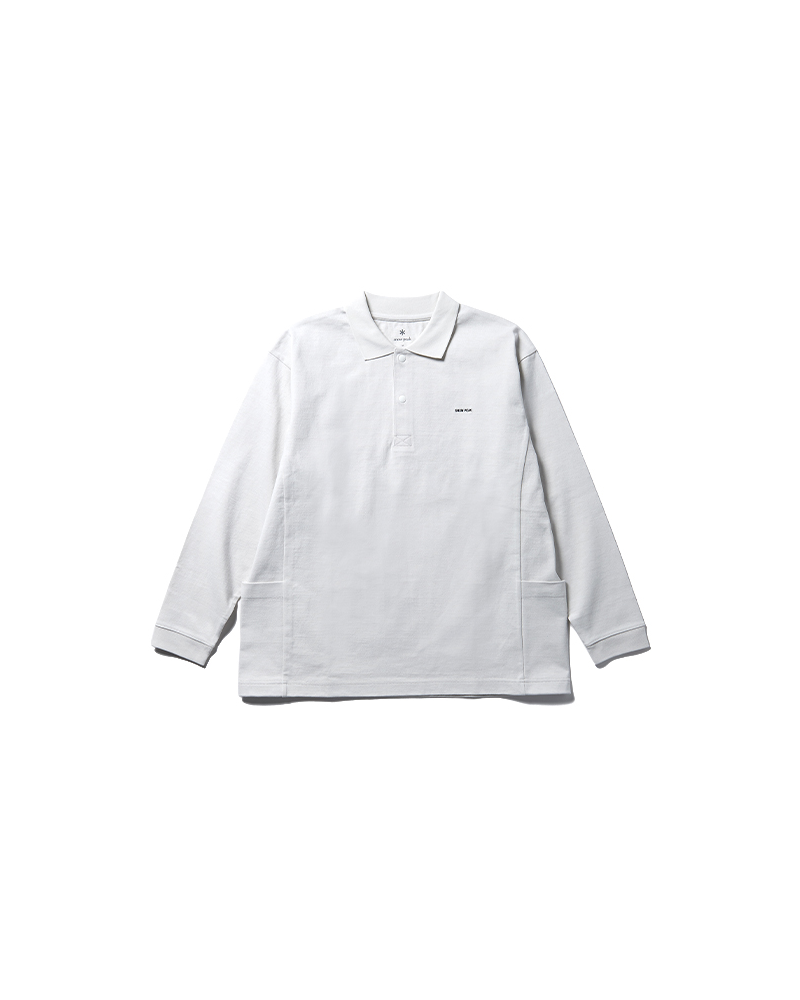 Heavy Cotton Border Long Sleeve Polo Shirt