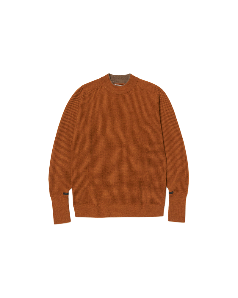 Alpaca Waffle Mock Neck Sweater