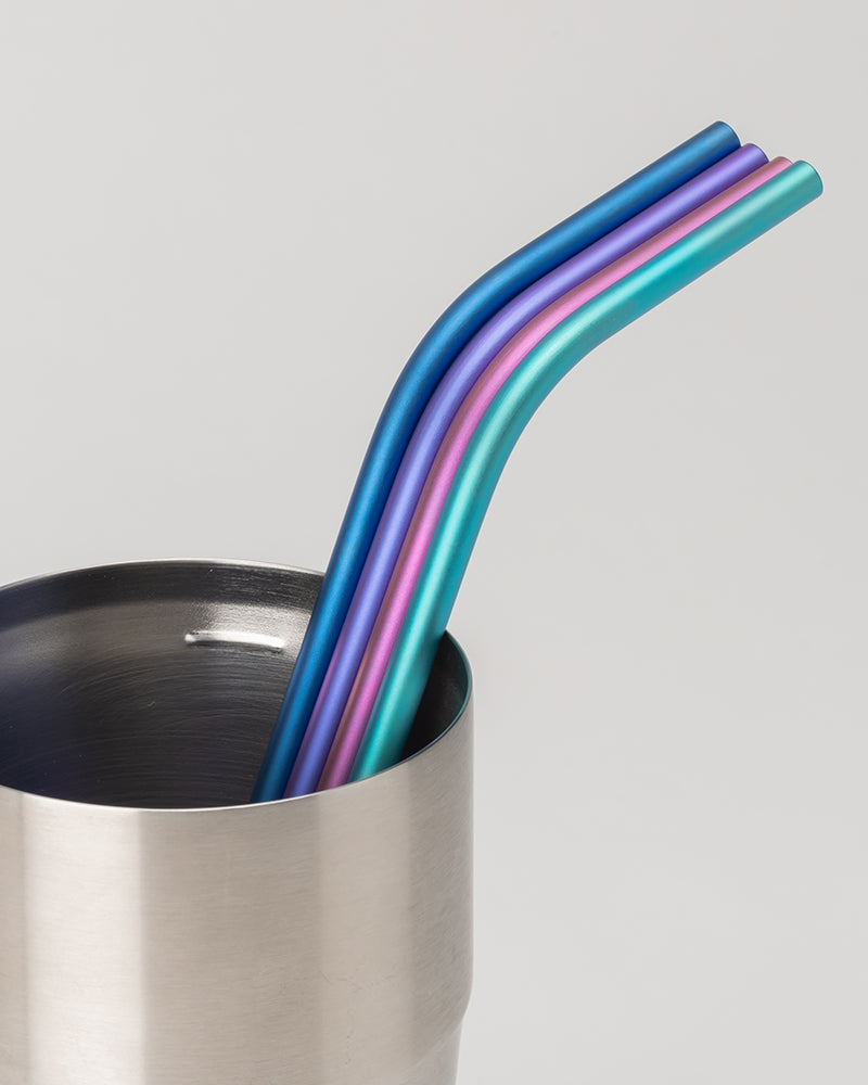 Miss Glitter the Unicorn Anodized Stainless Steel Straws - 4 Pack