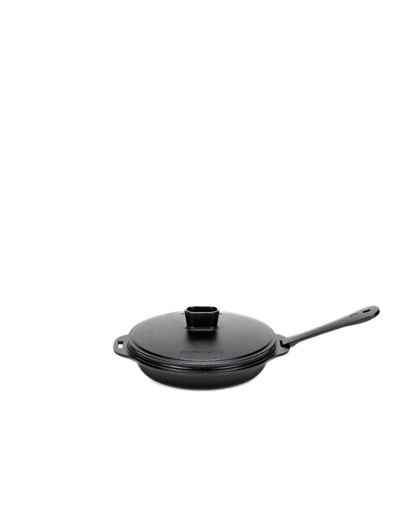 CAST IRON SKILLET with Glass Lid Frying Pan Scraper Silicone